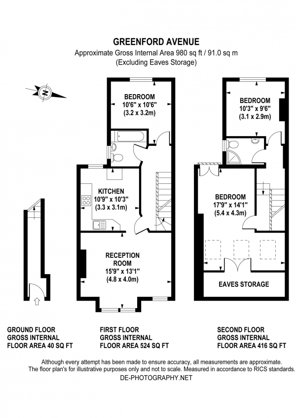 Floor Plan Image for 3 Bedroom Maisonette for Sale in Greenford Avenue, Hanwell, W7