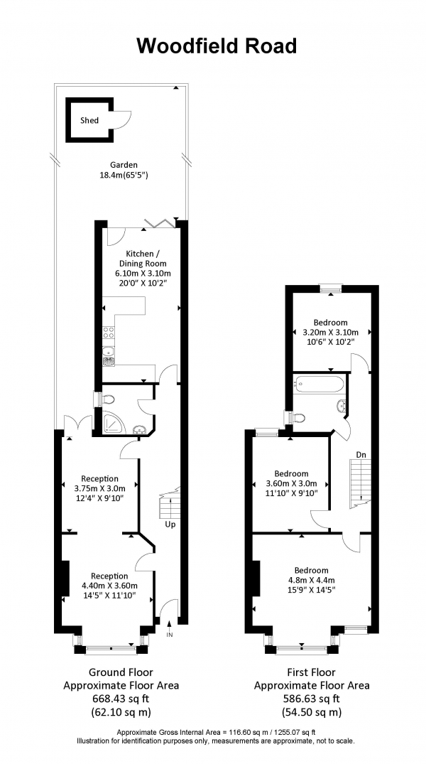 Floor Plan Image for 3 Bedroom Terraced House for Sale in Woodfield Road, W5