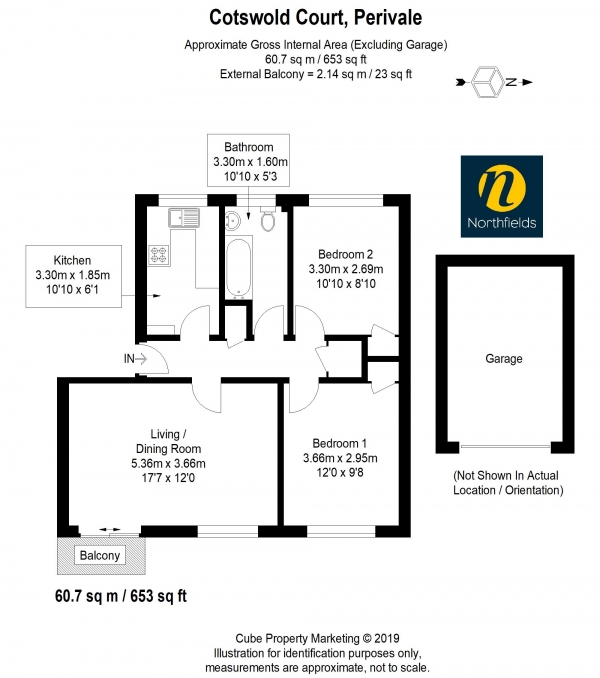 Floor Plan for 2 Bedroom Flat for Sale in Hodder Drive, UB6, Perivale, UB6, 8LJ - Fixed Price &pound330,000