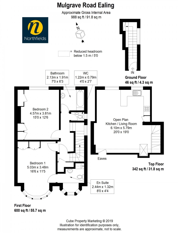 Floor Plan Image for 2 Bedroom Flat for Sale in Mulgrave Road