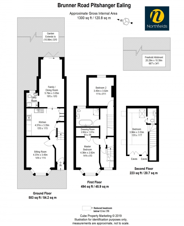 Floor Plan Image for 3 Bedroom Terraced House for Sale in Brunner Road, W5