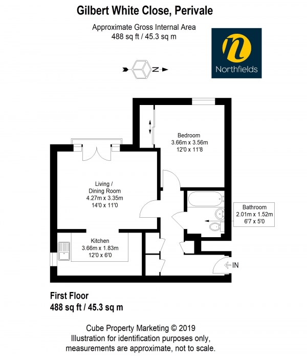 Floor Plan Image for 1 Bedroom Flat for Sale in Gilbert White Close, UB6