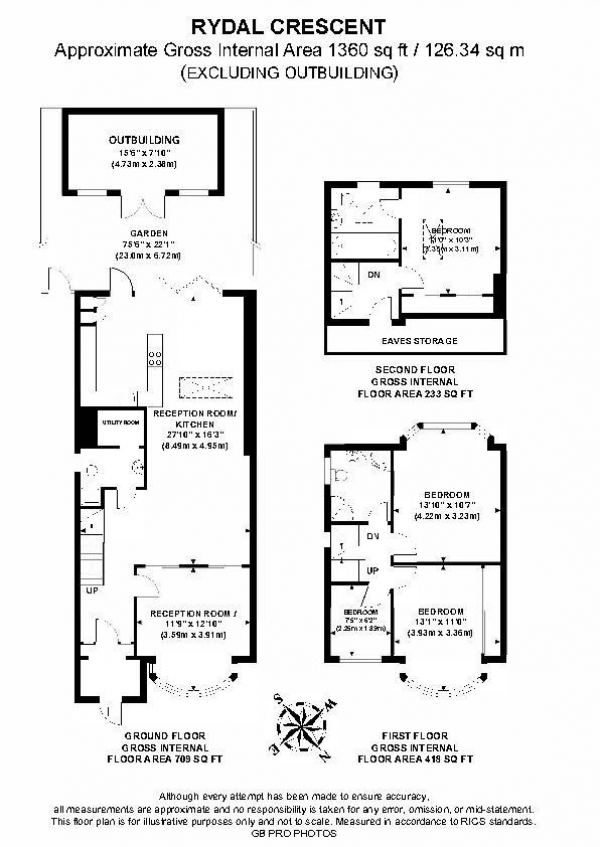 Floor Plan Image for 4 Bedroom End of Terrace House for Sale in Rydal Crescent, UB6