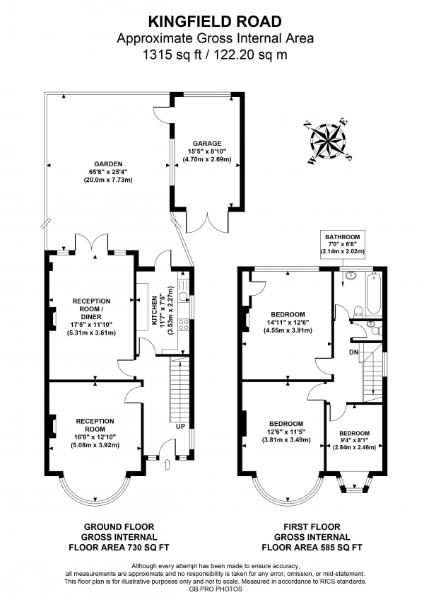 Floor Plan Image for 3 Bedroom End of Terrace House for Sale in Kingfield Road, W5