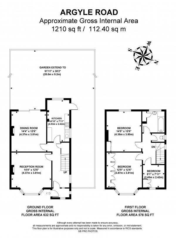 Floor Plan Image for 3 Bedroom Semi-Detached House for Sale in Argyle Road, W13