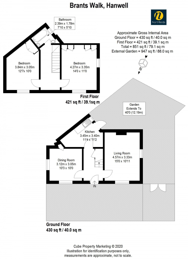 Floor Plan Image for 2 Bedroom Semi-Detached House for Sale in Brants Walk, W7