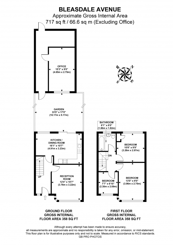 Floor Plan Image for 3 Bedroom Terraced House for Sale in Bleasdale Avenue, UB6