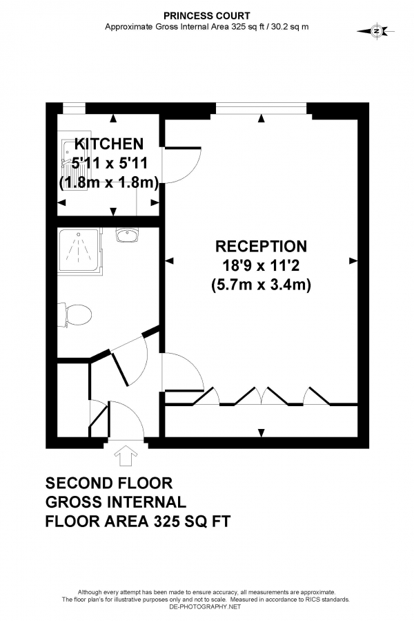 Floor Plan Image for Apartment to Rent in Queensway, W2