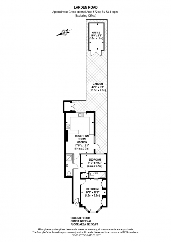 Floor Plan Image for 2 Bedroom Apartment for Sale in Larden Road, W3