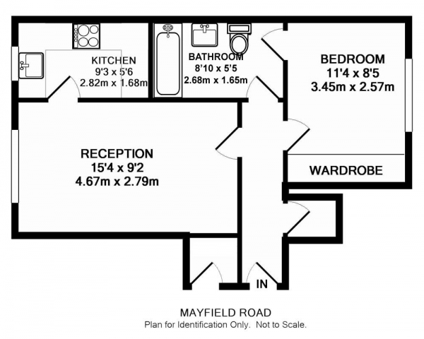 Floor Plan Image for 1 Bedroom Apartment for Sale in Mayfield Road, W12
