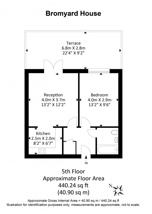 Floor Plan Image for 1 Bedroom Flat for Sale in Bromyard House