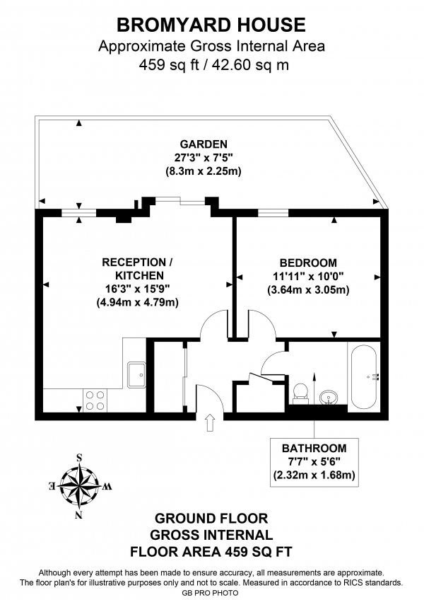 Floor Plan Image for 1 Bedroom Apartment for Sale in Bromyard House, W3