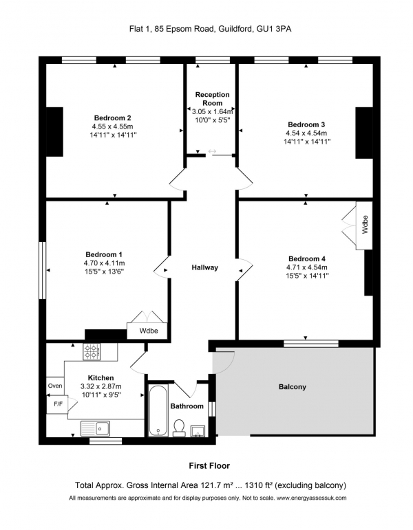 Floor Plan Image for 1 Bedroom House Share to Rent in Room 4, 85 Epsom Road, Town Centre