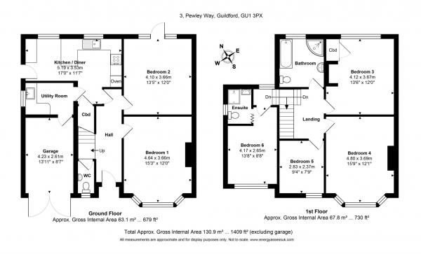 Floor Plan Image for 1 Bedroom House Share to Rent in Room 1 of 3 Pewley Way, Guildford