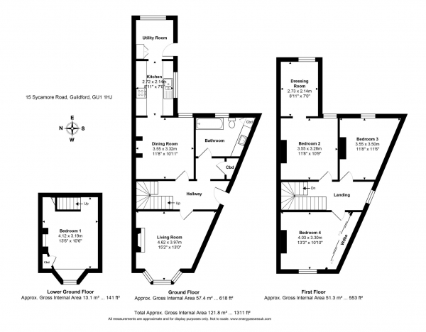 Floor Plan Image for 1 Bedroom House Share to Rent in Room 1, 15 Sycamore Road, GU1 1HJ