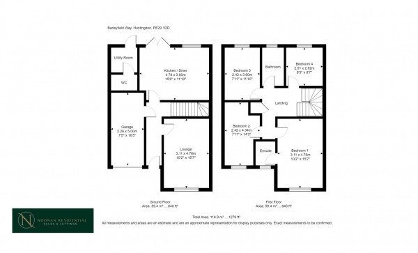 Floor Plan Image for 4 Bedroom Detached House for Sale in Barleyfield Way, Huntingdon