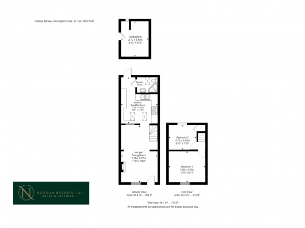 Floor Plan Image for 2 Bedroom Terraced House for Sale in Victoria Terrace, St Ives