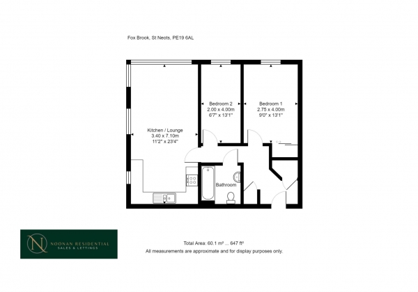 Floor Plan Image for 2 Bedroom Apartment for Sale in Foxbrook, St Neots