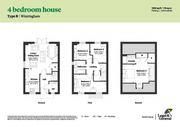 Floor Plan Image for 4 Bedroom Detached House to Rent in 1 & 24 Lambourne Road, St Neots