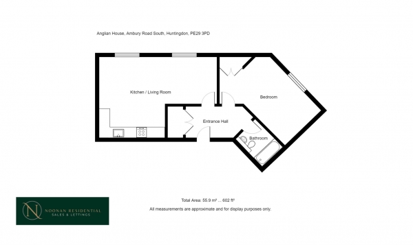 Floor Plan Image for 1 Bedroom Apartment for Sale in Anglian House, Huntingdon