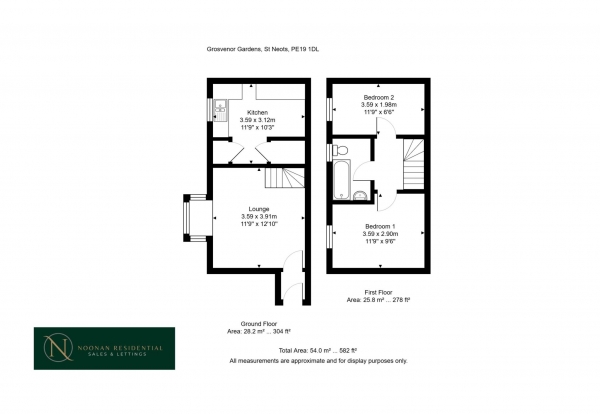 Floor Plan Image for 2 Bedroom Cluster House for Sale in Grosvenor Gardens, St Neots