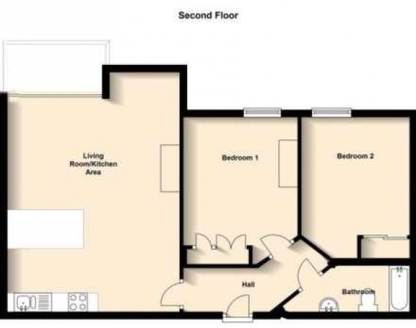 Floor Plan Image for 2 Bedroom Apartment for Sale in Buckfast Close, Plymouth, PL2 2HD