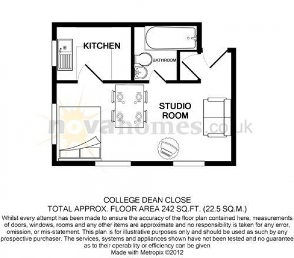 Floor Plan for Studio to Rent in College Dean Road, Derriford, PL6, Derriford, PL6, 8BP - £137 pw | £595 pcm