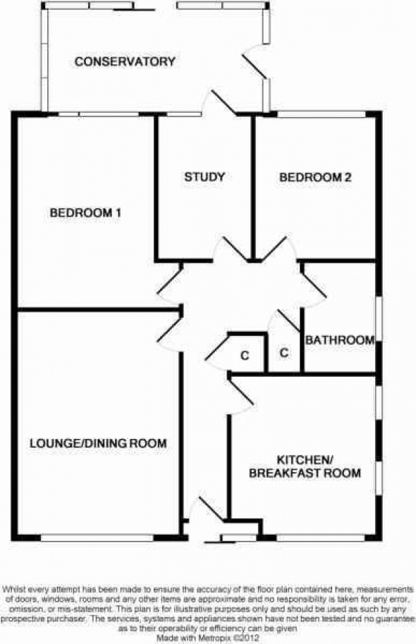 Floor Plan Image for 2 Bedroom Semi-Detached Bungalow for Sale in Carisbrooke Road, Crownhill, PL6 5PW