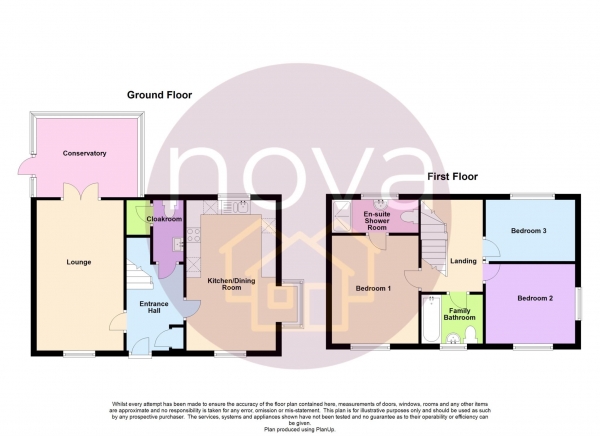 Floor Plan for 3 Bedroom Detached House for Sale in Ambleside Place, Plymouth, PL6 8EN, Estover, PL6, 8EN -  &pound350,000