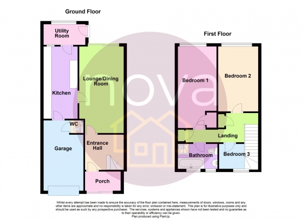 Floor Plan Image for 3 Bedroom Terraced House for Sale in Langdale Gardens, Estover, PL6 8SN