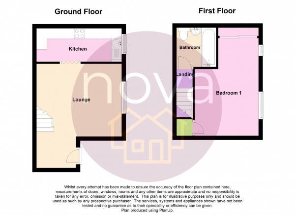 Floor Plan for 1 Bedroom End of Terrace House for Sale in Truro Drive, Badgers Wood, PL5 4PB, Badgers Wood, PL5, 4PB -  &pound120,000