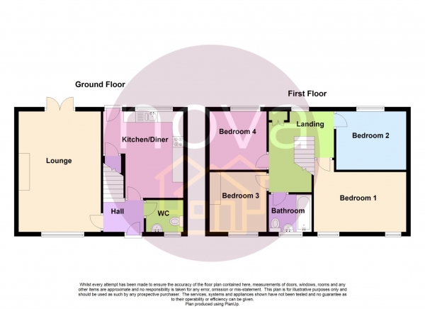 Floor Plan for 4 Bedroom Terraced House for Sale in Verna Road, St Budeaux, PL5 2BY, St Budeaux, PL5, 2BY -  &pound210,000