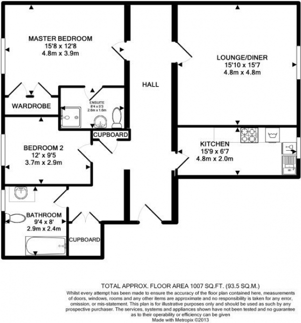 Floor Plan Image for 2 Bedroom Flat to Rent in Clarendon House, Stoke, PL2 1AP