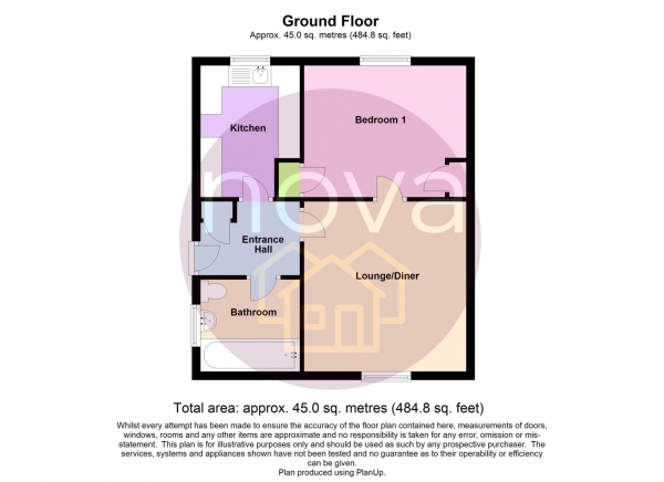 Floor Plan Image for 1 Bedroom Flat for Sale in Ramillies Avenue, West Park, PL5 2NU