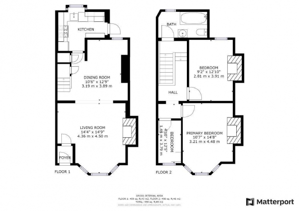 Floor Plan Image for 3 Bedroom Terraced House for Sale in Barton Avenue, Keyham, PL2 1NZ