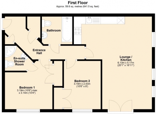 Floor Plan Image for 2 Bedroom Flat for Sale in Echo Crescent, Manadon Park, PL5 3UQ