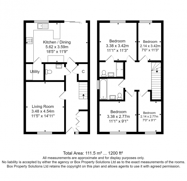 Floor Plan for 4 Bedroom Semi-Detached House for Sale in THE HAMPSHIRE, Dreslinton Close, Drighlington, Drighlington, BD11, 1LU -  &pound310,000