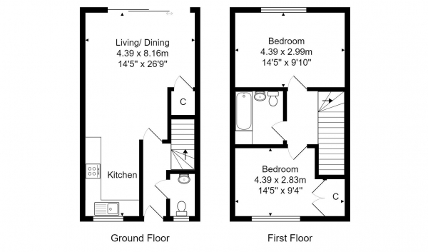 Floor Plan Image for 2 Bedroom Town House for Sale in THE ETON - Dreslintone Close, Bradford