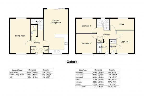 Floor Plan Image for 4 Bedroom Semi-Detached House for Sale in THE OXFORD - Dreslintone Close, Drighlington