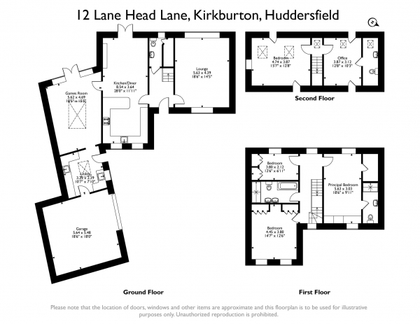 Floor Plan Image for 5 Bedroom Detached House for Sale in Lane Head Lane, Kirkburton