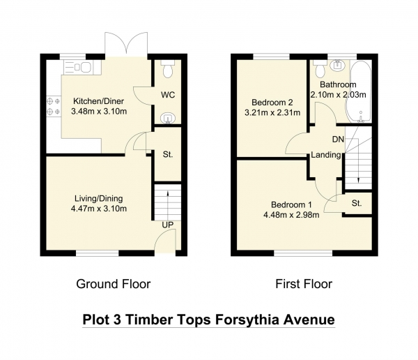 Floor Plan Image for 2 Bedroom Terraced House for Sale in Timbertops, East Ardsley