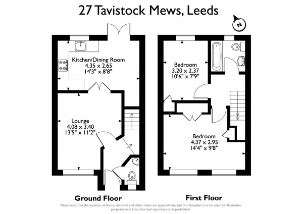 Floor Plan Image for 2 Bedroom Terraced House for Sale in Tavistock Mews, Leeds