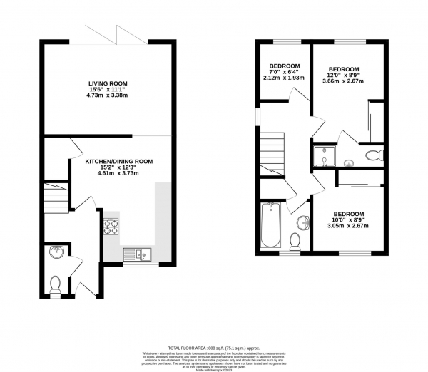 Floor Plan Image for 3 Bedroom Semi-Detached House for Sale in Millard Way, East Ardsley