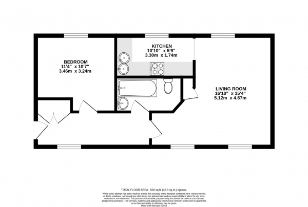 Floor Plan Image for 1 Bedroom Apartment for Sale in Rhodes Court, Morley