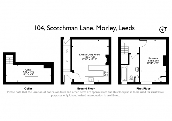 Floor Plan Image for 1 Bedroom Terraced House for Sale in Scotchman Lane, Morley