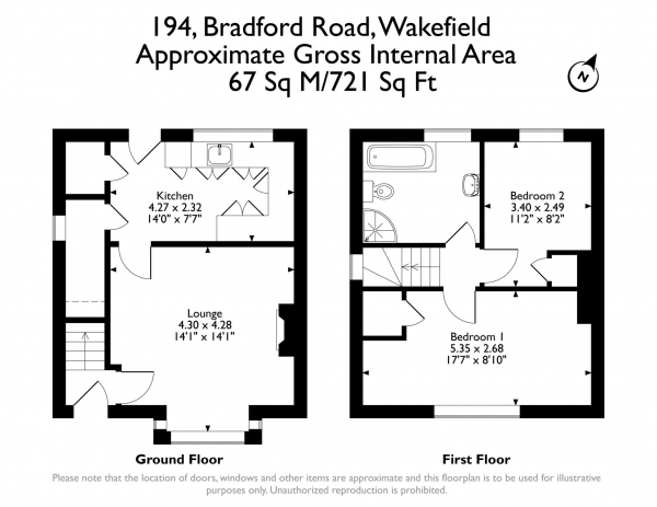 Floor Plan Image for 2 Bedroom Semi-Detached House for Sale in Bradford Road, Tingley