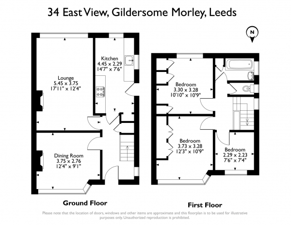 Floor Plan Image for 3 Bedroom Semi-Detached House for Sale in East View, Gildersome