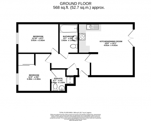 Floor Plan Image for 2 Bedroom Apartment for Sale in Royal Troon Mews , Wakefield