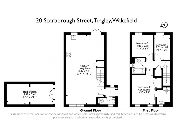 Floor Plan Image for 3 Bedroom Detached House for Sale in Scarborough Street, Tingley