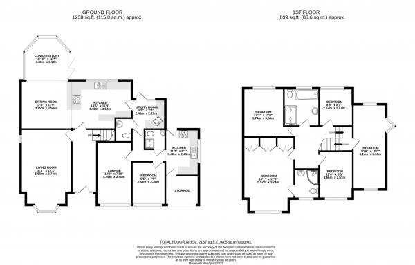 Floor Plan Image for 6 Bedroom Detached House for Sale in Hill Top Grove, Tingley, WF3